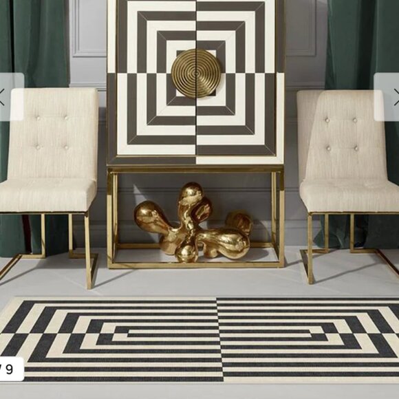 Jonathan Adler Ruggable Op Art Charcoal Flatwoven Runner - Picture 2 of 15